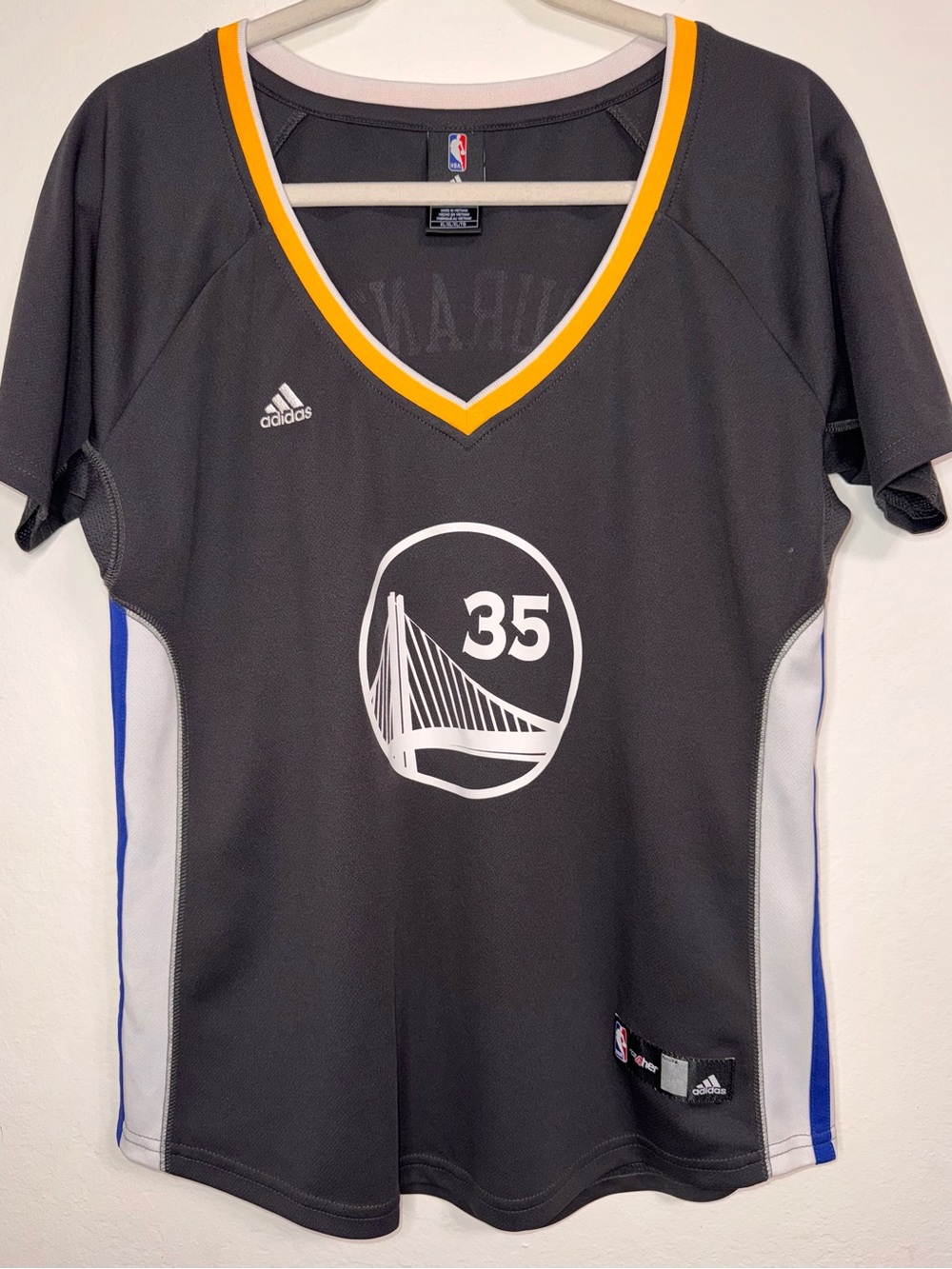 Rare Size Sleeves Durant Jersey XL Womens Adidas 4Her Golden State Warriors EUC